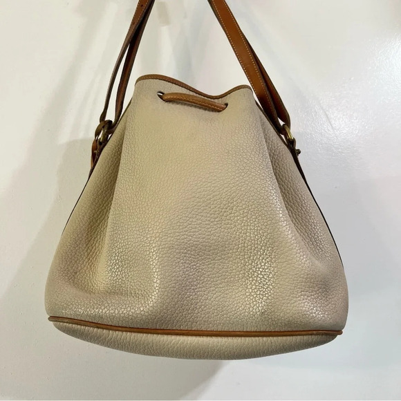 Dooney & Bourke Vintage Bucket Drawstring Hobo Shoulder Bag All Leather Logo - Picture 6 of 16